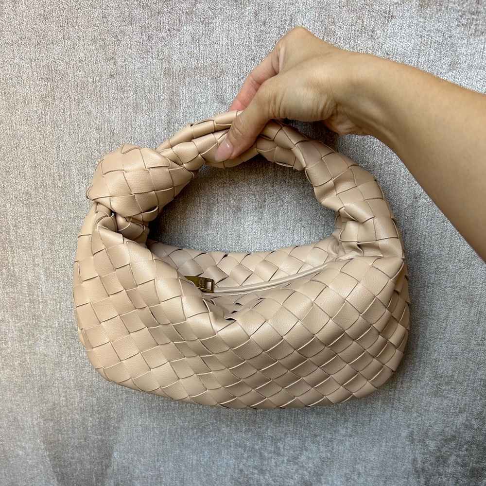 Mini leather woven bag